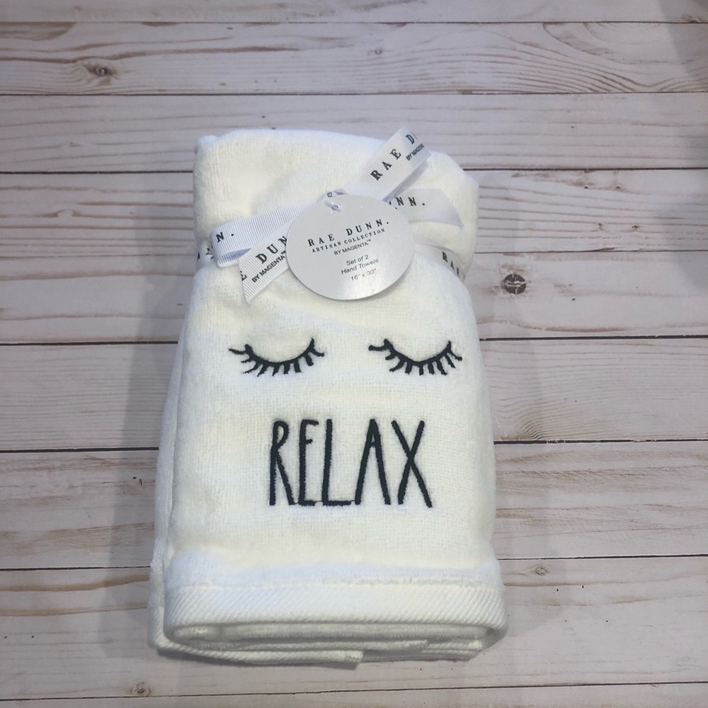 Rae Dunn set of two hand towels